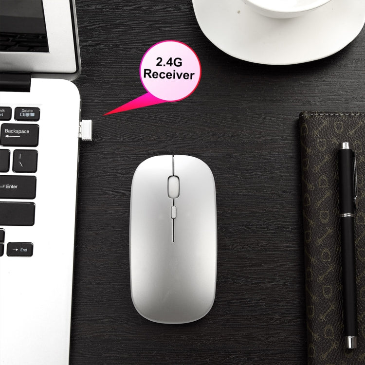 HXSJ M90 2.4GHz Ultrathin Mute Rechargeable Dual Mode Wireless Bluetooth Notebook PC Mouse HXSJ M90 2.4GHz Ultrathin Mute Rechargeable Dual Mode Wireless Bluetooth Notebook PC Mouse