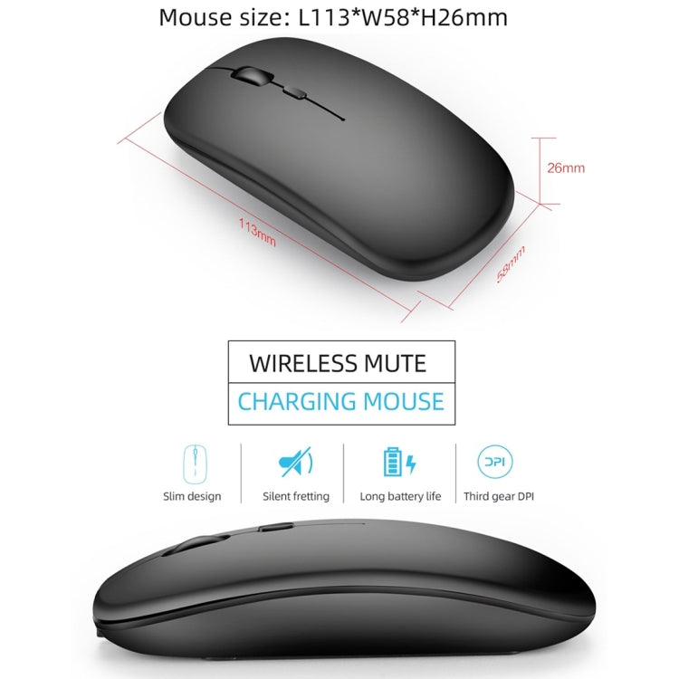 HXSJ M90 2.4GHz Ultrathin Mute Rechargeable Dual Mode Wireless Bluetooth Notebook PC Mouse HXSJ M90 2.4GHz Ultrathin Mute Rechargeable Dual Mode Wireless Bluetooth Notebook PC Mouse