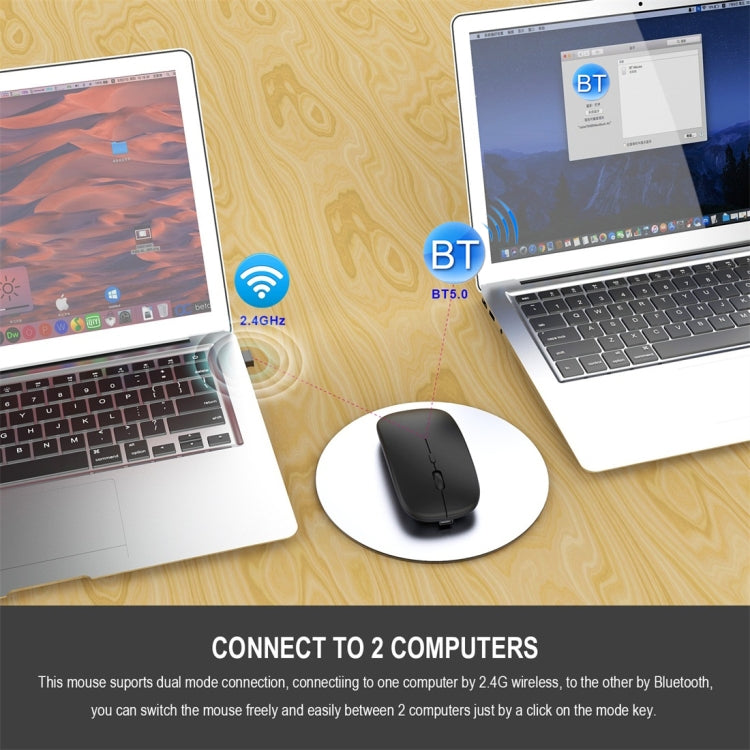 HXSJ M90 2.4GHz Ultrathin Mute Rechargeable Dual Mode Wireless Bluetooth Notebook PC Mouse HXSJ M90 2.4GHz Ultrathin Mute Rechargeable Dual Mode Wireless Bluetooth Notebook PC Mouse