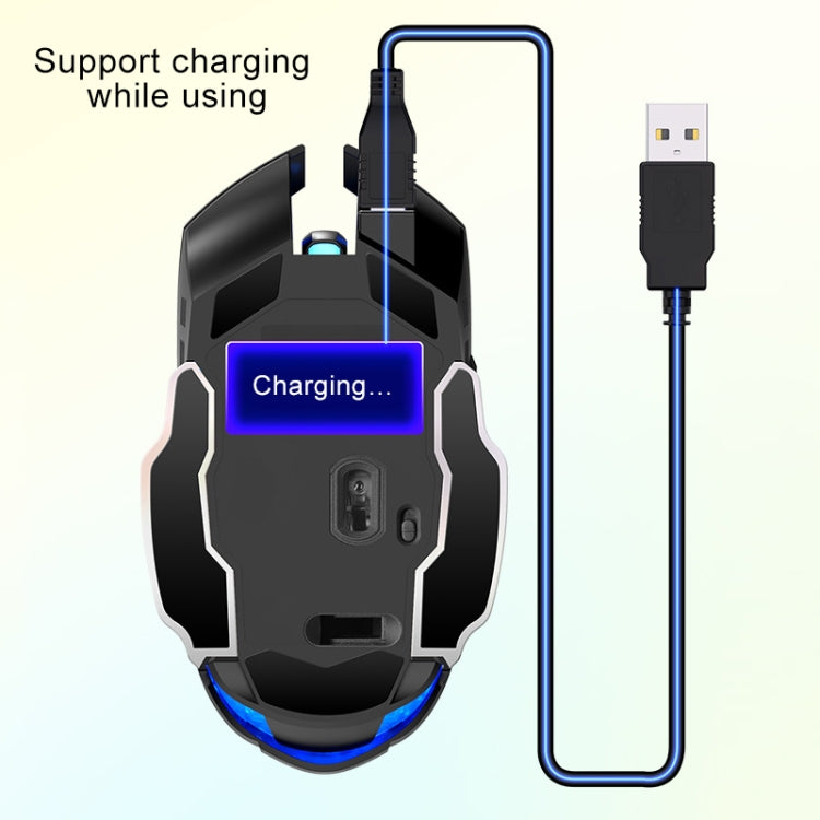 YINDIAO A4 2.4GHz 1600DPI 3-modes Adjustable Rechargeable Wireless Silent Gaming Mouse (Grey Silver), Black Silver YINDIAO A4 2.4GHz 1600DPI 3-modes Adjustable Rechargeable Wireless Silent Gaming Mouse (Grey Silver), Black Silver