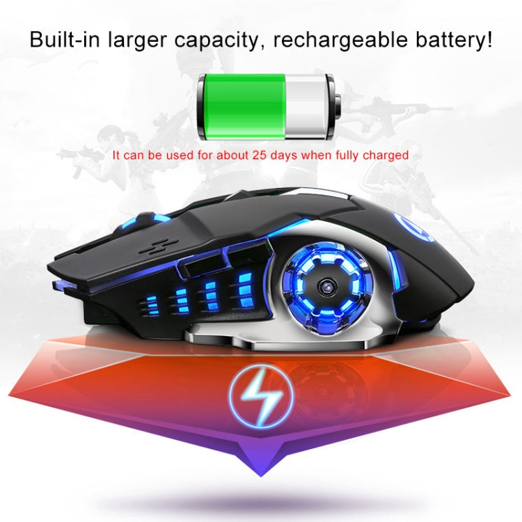 YINDIAO A4 2.4GHz 1600DPI 3-modes Adjustable Rechargeable Wireless Silent Gaming Mouse (Grey Silver), Black Silver YINDIAO A4 2.4GHz 1600DPI 3-modes Adjustable Rechargeable Wireless Silent Gaming Mouse (Grey Silver), Black Silver