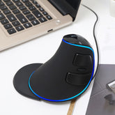 DELUX M618 Plus Wired Blue Version Optical Mouse Ergonomic Vertical Mouse 1600DPI, 1600DPI Wired