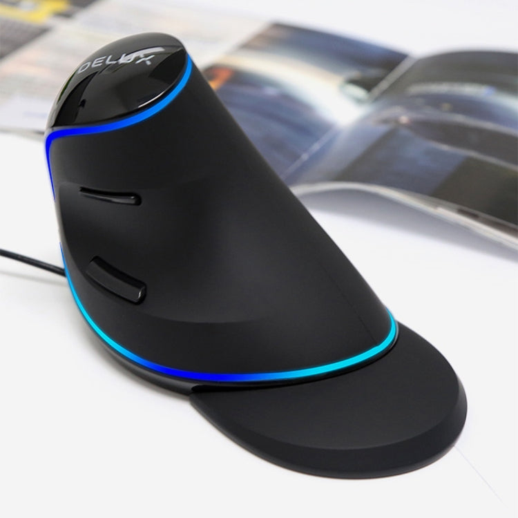 DELUX M618 Plus Wired Blue Version Optical Mouse Ergonomic Vertical Mouse 1600DPI, 1600DPI Wired DELUX M618 Plus Wired Blue Version Optical Mouse Ergonomic Vertical Mouse 1600DPI, 1600DPI Wired