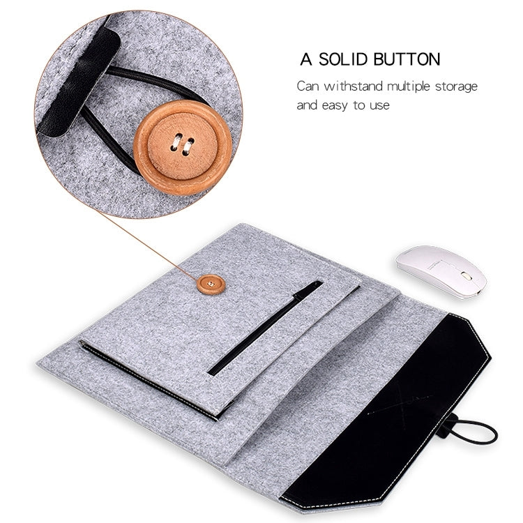 ND06 Multi-purpose Felt Button Laptop Inner Bag for 12.5 inch Laptop, 12.5 inch ND06 Multi-purpose Felt Button Laptop Inner Bag for 12.5 inch Laptop, 12.5 inch