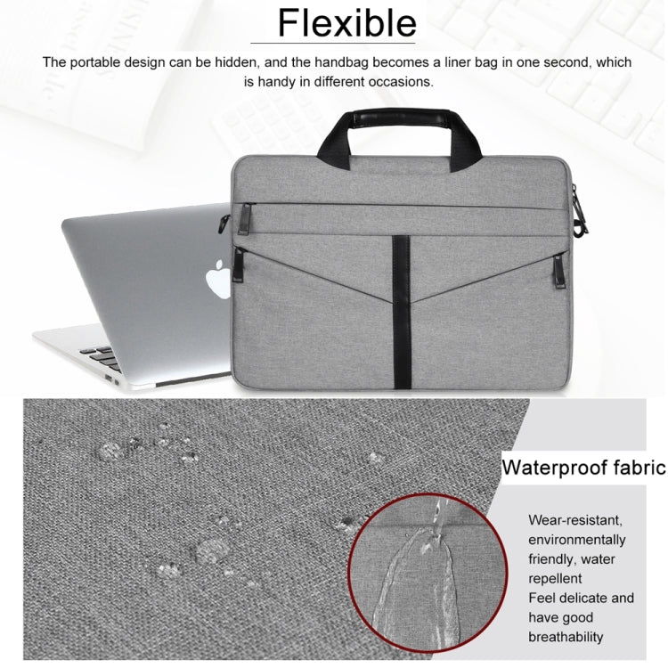 14.1 inch Breathable Wear-resistant Fashion Business Shoulder Handheld Zipper Laptop Bag with Shoulder Strap, 14.1 inch 14.1 inch Breathable Wear-resistant Fashion Business Shoulder Handheld Zipper Laptop Bag with Shoulder Strap, 14.1 inch
