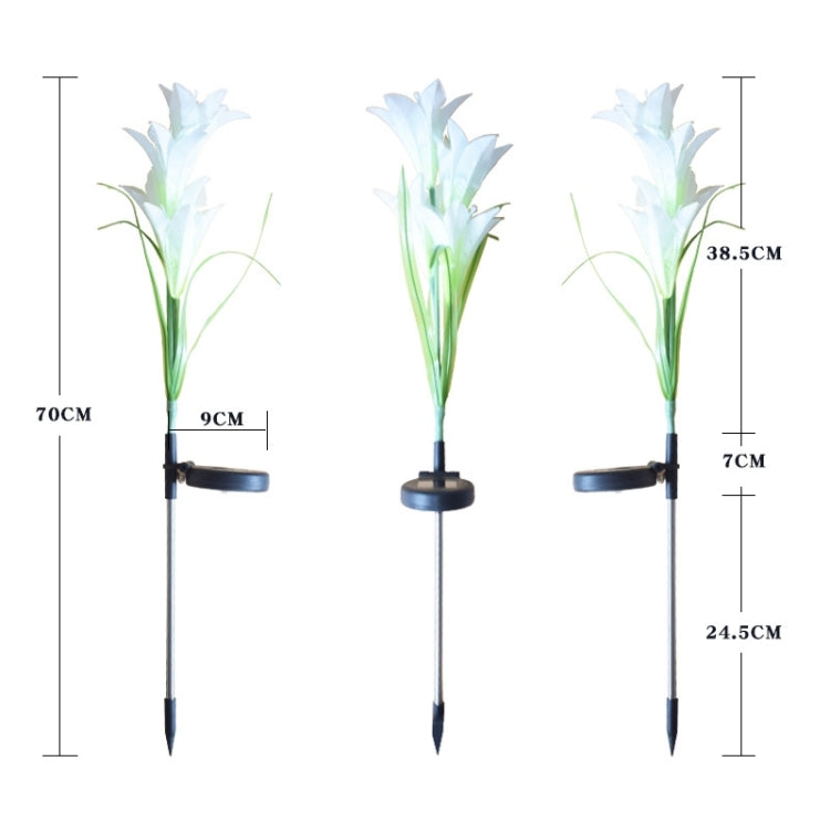 Simulated Lily Flower 4 Heads Solar Powered Outdoor IP55 Waterproof LED Decorative Lawn Lamp, White Light Simulated Lily Flower 4 Heads Solar Powered Outdoor IP55 Waterproof LED Decorative Lawn Lamp, White Light