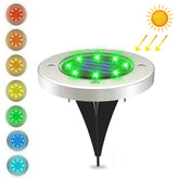 8 LEDs Colorful Dimmable Solar Outdoor Garden Lawn Light Sensor Type Intelligent Light Control Buried Light