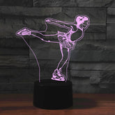 Ice Skating Black Base Creative 3D LED Decorative Night Light, Powered by USB and Battery