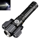 KS-737 USB Charging Waterproof T6+XPE Zoomable LED Flashlight with 4-Modes