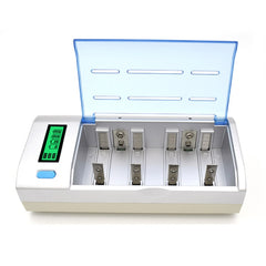 AC 100-240V 4 Slot Battery Charger for AA & AAA & C / D Size Battery, with LCD Display, AU Plug