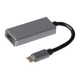 Maplin USB-C to HDMI V3.1 Adapter (Supports 4K Ultra HD @30Hz) - Grey, 0.12m