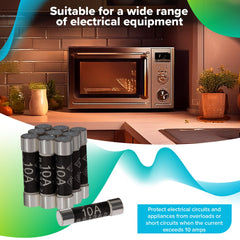 Maplin 10 Amp Domestic Fuse BS1362 6.3mm x 25.4mm - Pack of 10