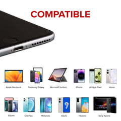 Nikkai USB-C to 3.5mm Headphone Jack / USB-C PD Charging Port Adapter - Black, 10cm