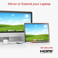 Nikkai USB-C Multiport Hub to HDMI 4K / VGA / 3.5mm Audio (Supports Mirror, Extended and SST Mode) - Silver