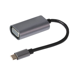 Maplin USB-C to VGA Female Connector Full HD @60Hz Adapter - Silver, 16cm