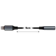 Maplin Lightning to 3.5mm Female Headphone Jack Audio Adapter - Black, 5cm