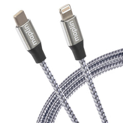 Maplin Lightning to USB-C 20W High Speed Braided Cable - Silver, 3m