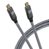 Maplin Pro USB-C to USB-C Gen2 100W 20Gbps Power Delivery Super Speed Data Transfer & Charging Braided Cable - Silver, 3m