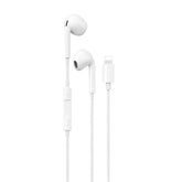 Maplin Hybrid Wired Lightning Earbuds with Hands Free Calling & Volume Button - White