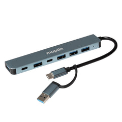Maplin USB-C / USB-A Multiport Hub to 4x USB-A 2.0 / 2x USB-C / 1x USB-A 3.0