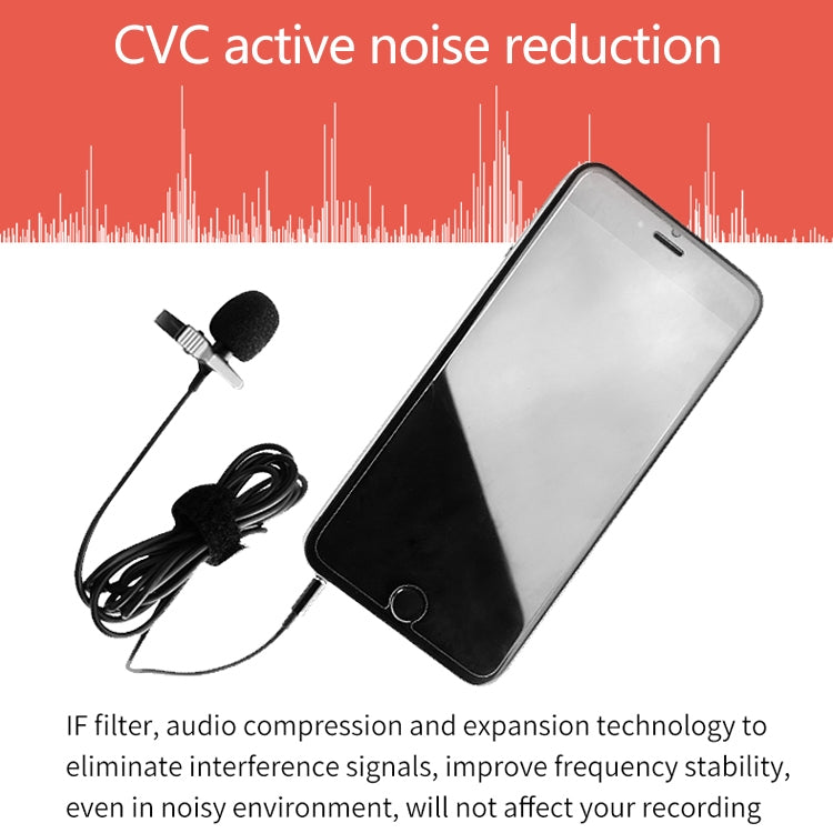 YICHUANG YC-LM10II 8 Pin Port Intelligent Noise Reduction Condenser Lavalier Microphone, Cable Length: 1.5m, YC-LM10II YICHUANG YC-LM10II 8 Pin Port Intelligent Noise Reduction Condenser Lavalier Microphone, Cable Length: 1.5m, YC-LM10II