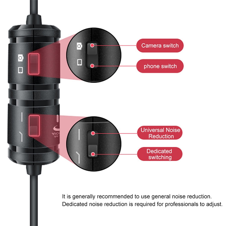 YICHUANG YC-VM20 3.5mm Port Video Recording Omnidirectional Lavalier Microphone, Cable Length: 6m, YC-VM20 YICHUANG YC-VM20 3.5mm Port Video Recording Omnidirectional Lavalier Microphone, Cable Length: 6m, YC-VM20