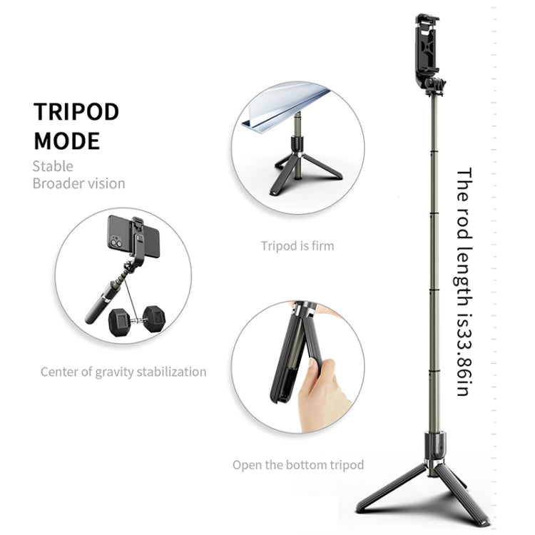 Palo selfie con trípode plegable de aleación de aluminio L03 con Bluetooth, L03 blanco, L03 negro Palo selfie con trípode plegable de aleación de aluminio L03 con Bluetooth, L03 blanco, L03 negro