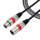 3 m 3-poliger XLR-Stecker auf XLR-Buchse, geschirmtes Mikrofonkabel, Mikrofon-Audiokabel, Länge: 3 m (rot)