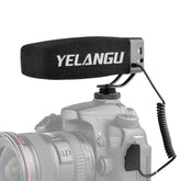 YELANG MIC09 Shotgun Gain Condenser Broadcast Microphone with Windshield for Canon / Nikon / Sony DSLR Cameras, Smartphones