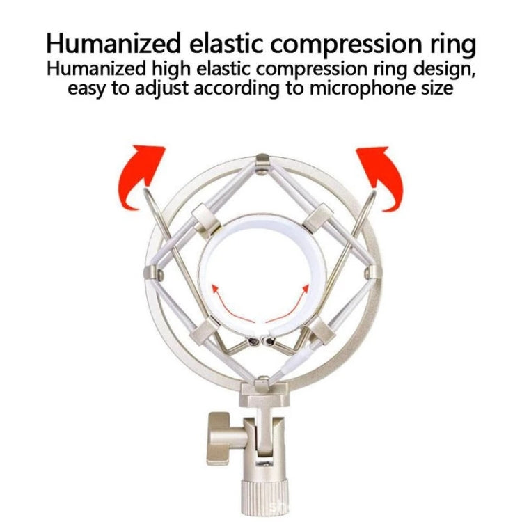 Soporte de montaje a prueba de golpes de metal para micrófono de condensador de 50 mm, 50 mm Soporte de montaje a prueba de golpes de metal para micrófono de condensador de 50 mm, 50 mm