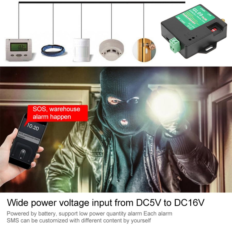 GL09 PLUS Low Standby Power Consumption 8-channel Monitoring GSM Alarm Module, GL09 PLUS GL09 PLUS Low Standby Power Consumption 8-channel Monitoring GSM Alarm Module, GL09 PLUS