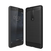 For Nokia 5 Brushed Carbon Fiber Texture Shockproof TPU Protective Cover Case