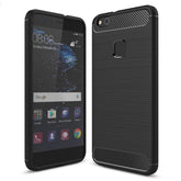 For Huawei P10 Lite Brushed Carbon Fiber Texture Shockproof TPU Protective Cover Case