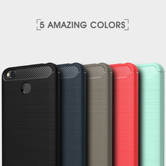 For Xiaomi Redmi 4X Brushed Carbon Fiber Texture Shockproof TPU Protective Cover Case , For Redmi 4X