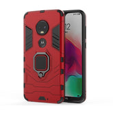 PC + TPU Shockproof Protective Case for Motorola Moto G7, with Magnetic Ring Holder