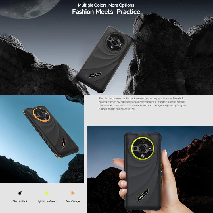 Ulefone Armor X31, 6GB+128GB, Night Vision, IP68/IP69K Rugged Phone, 6.56 inch Android 14 MediaTek Helio G91 Octa Core, Network: 4G, NFC, OTG Ulefone Armor X31, 6GB+128GB, Night Vision, IP68/IP69K Rugged Phone, 6.56 inch Android 14 MediaTek Helio G91 Octa Core, Network: 4G, NFC, OTG