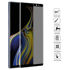 Película de vidrio templado antiespía con cobertura total UV para Galaxy Note 9 (1 unidad)