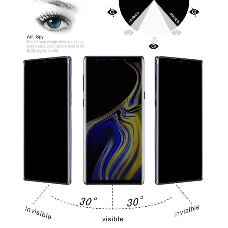 Película de vidrio templado antiespía con cobertura total UV para Galaxy Note 9 (1 unidad) Película de vidrio templado antiespía con cobertura total UV para Galaxy Note 9 (1 unidad)