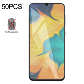 50 PCS Non-Full Matte Frosted Tempered Glass Film for Galaxy A30 / A50 / M30 / A20, No Retail Package
