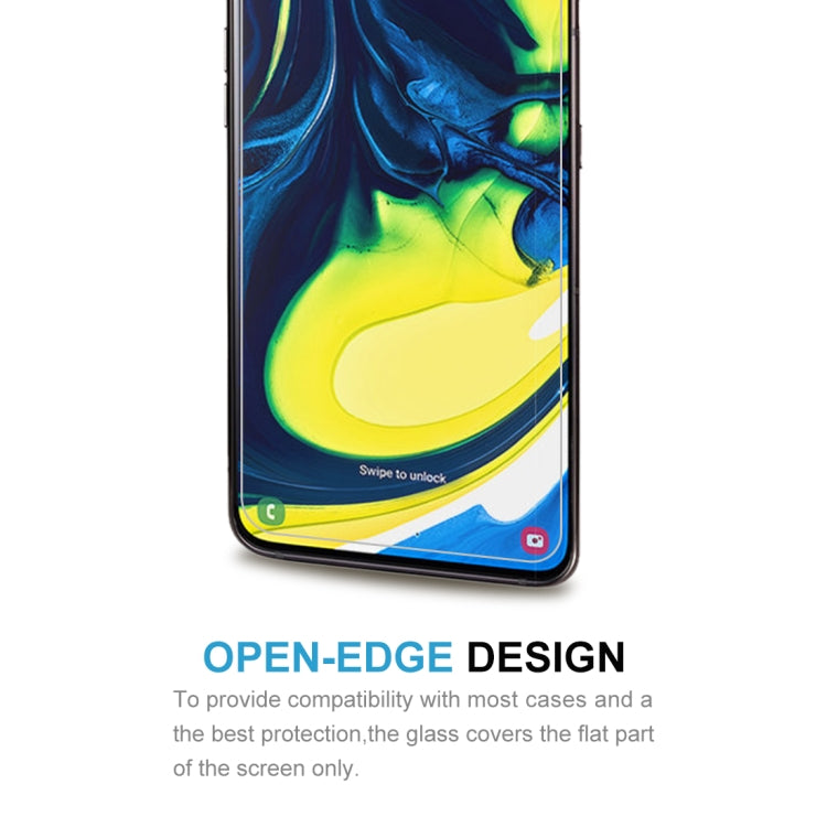 Película de vidrio templado 9H 2.5D de 0,26 mm para Galaxy A80/A90, sin paquete minorista, para Galaxy A80, 50 unidades Película de vidrio templado 9H 2.5D de 0,26 mm para Galaxy A80/A90, sin paquete minorista, para Galaxy A80, 50 unidades