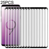 25 piezas para Galaxy Note9 0,3 mm 9H dureza de superficie 3D borde curvo película de vidrio templado de pantalla completa, para Galaxy Note9
