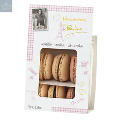 Mixed display of macarons - vanilla, chocolate and mocha - VAT FREE