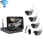 K9104E-PE2013C 4CH HD 960P 1.3 Mega Pixel 2.4GHz WiFi IP Bullet Camera 10.1 inch LCD Screen NVR Kit