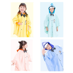 Age Above 3 Kids British Style Cartoon Reusable Cloak Raincoat Hoodies