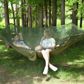 Portable Outdoor Camping Full-automatic Nylon Parachute Hammock with Mosquito Nets, Size : 250 x 120cm, 250x120cm Orange, 250x120cm Blue, 250x120cm Green, 250x120cm Pink Blue, 250x120cm Dark Green, 250x120cm Dark Blue, 250x120cm Black