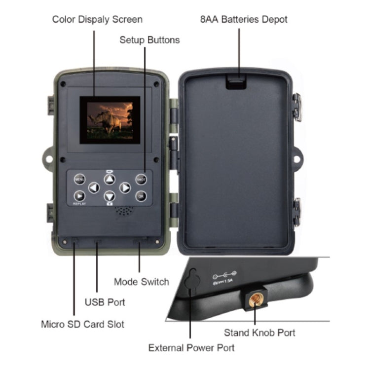 HC801A 8MP Waterproof IP65 IR Night Vision Security Hunting Trail Camera, Novatek 96650 Program, 120 Degree Wide Angle, 110 Degree PIR Sensing Angle, HC801A HC801A 8MP Waterproof IP65 IR Night Vision Security Hunting Trail Camera, Novatek 96650 Program, 120 Degree Wide Angle, 110 Degree PIR Sensing Angle, HC801A