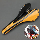 TOSEEK Road Bike Carbon Fiber Seat Bicycle Hollow Seat Saddle, 3K Texture + Light