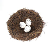 12cm Simulation Bird Nest + 3 PCS Bird Egg Holiday Decoration, 12cm