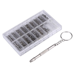 1000 PCS Watch Sunglass Spectacles Screws Nut Repair Kit With a Screwdriver, Sunglass Spectacles Screws
