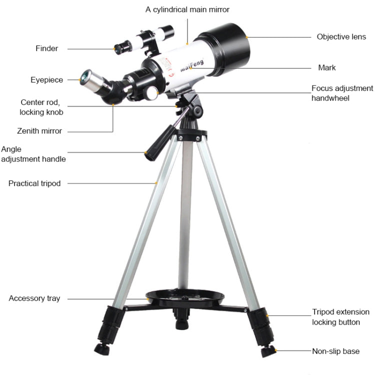 Maifeng40070 233x70 High Definition High Times Astronomical Telescope with Tripod, 233 x 70 Maifeng40070 233x70 High Definition High Times Astronomical Telescope with Tripod, 233 x 70